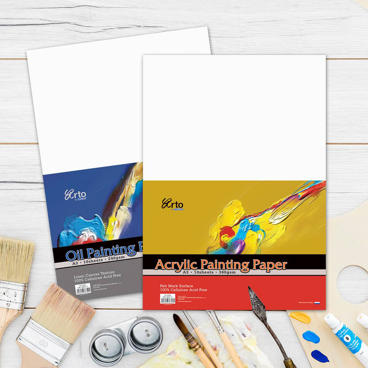 A4, Acrylic Paper / Oil Painting Paper Pack (100% Cellulose) - Campap